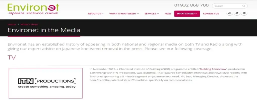 Environet Knotweed Removal in the Media