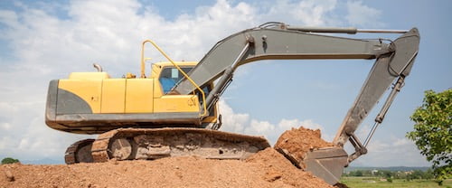 Digger on a commercial site