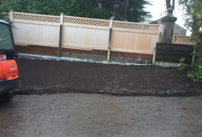 Japanese knotweed completed excavation with root barrier installed on the boundary
