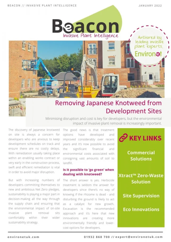 Beacon cover, removing Japanese knotweed from Development sites