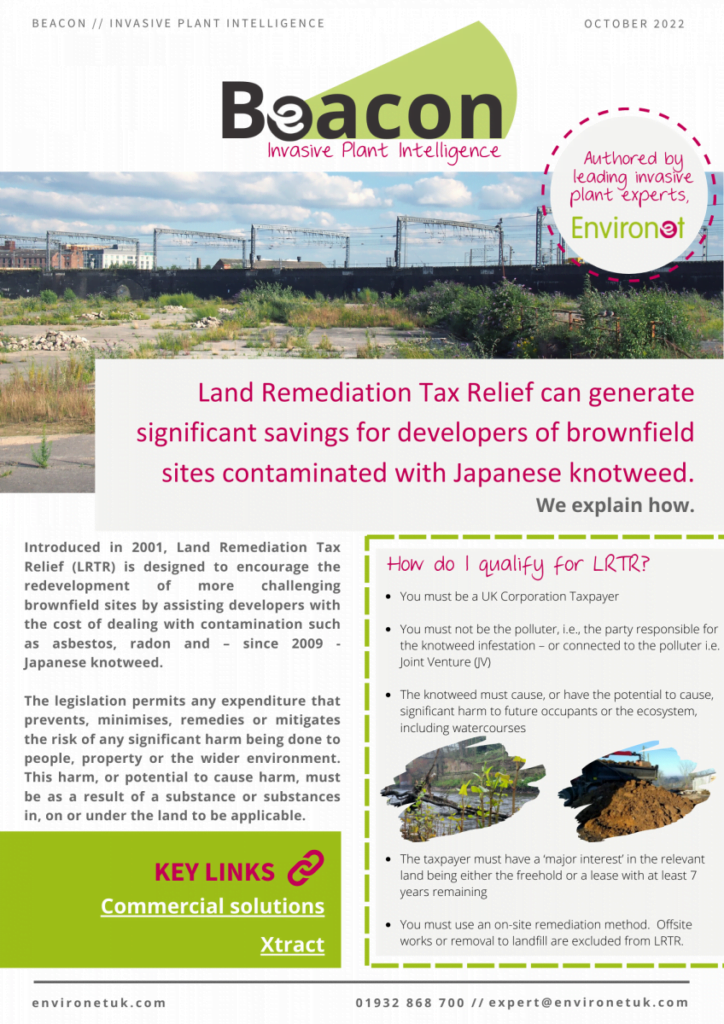 Beacon cover, land remediation tax relief