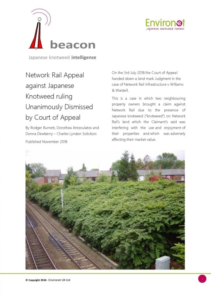 Beacon cover, network rail appeal front page