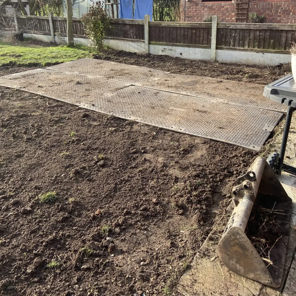 Area of garden cleared of bamboo
