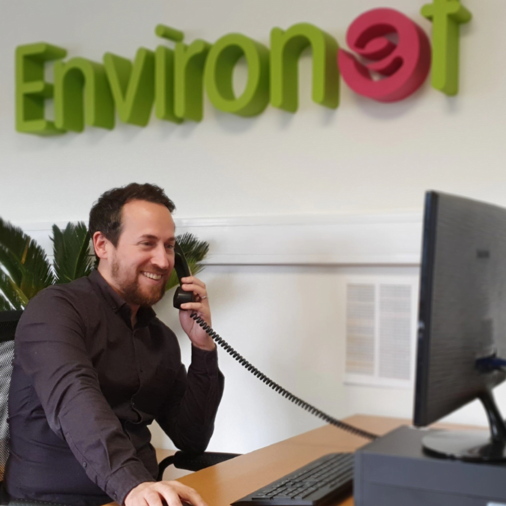 Richard Slade, business development and sales manager picking up the phone