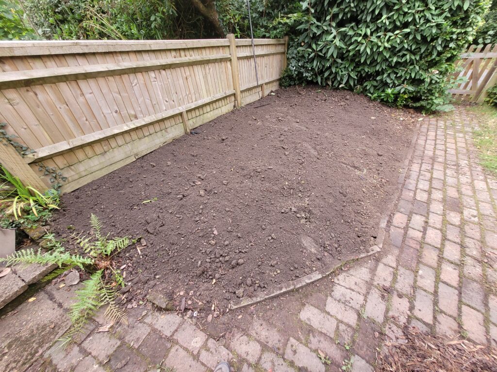 photo of a garden after removal of Japanese knotweed