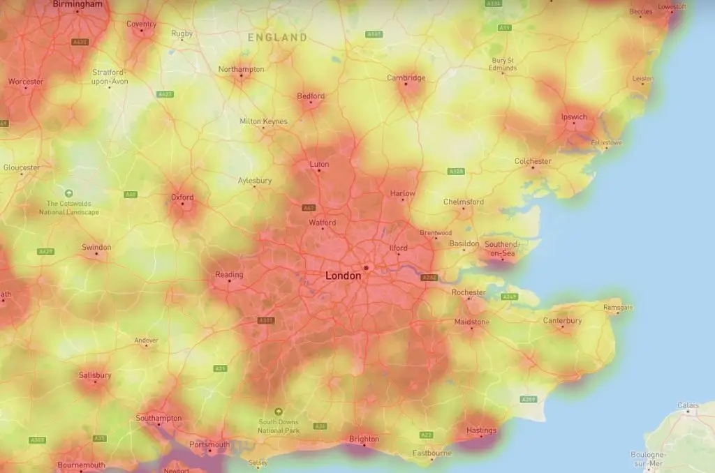 Knotweed map of UK