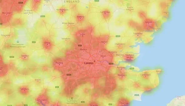 Knotweed map of UK